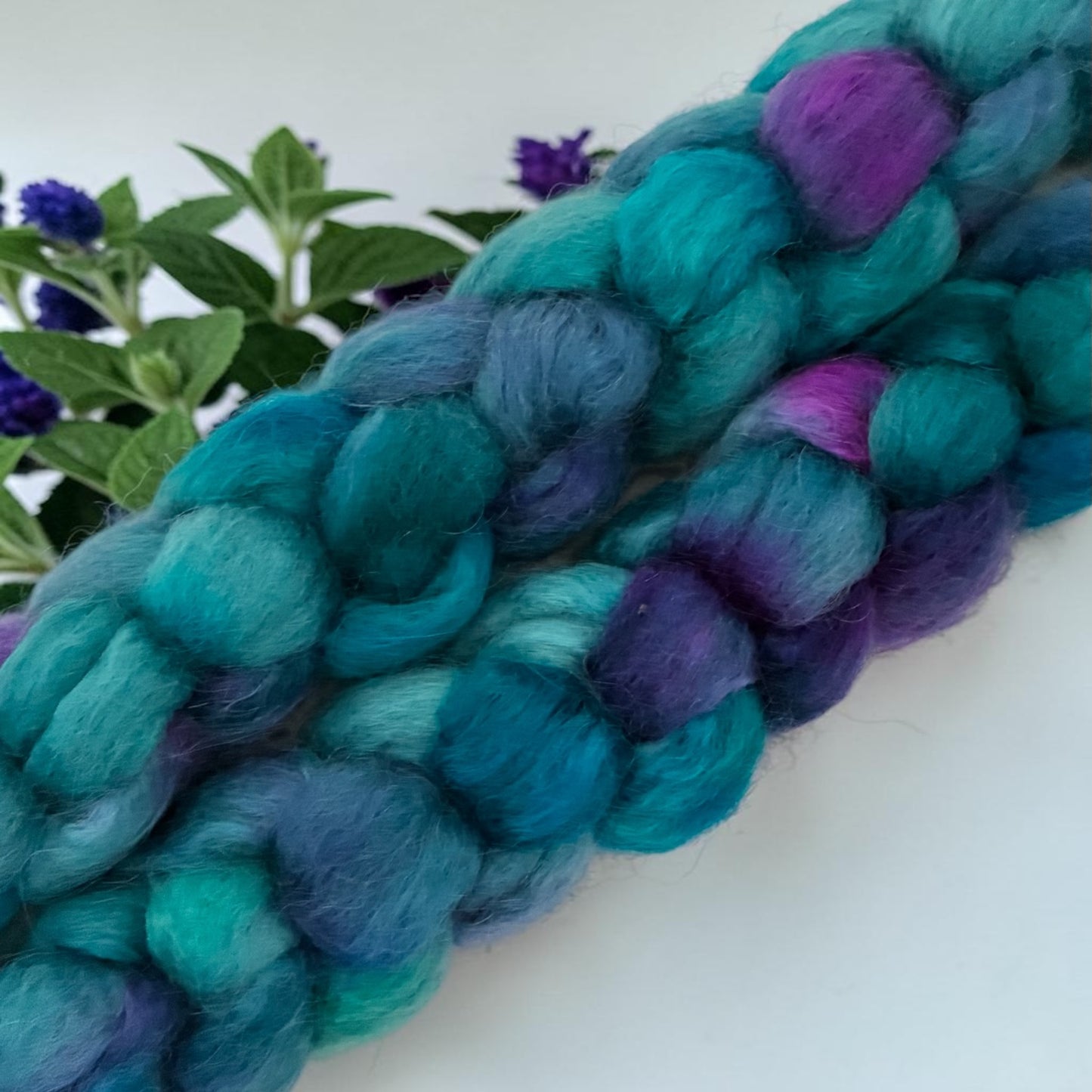 Twilight Teal  - 70% BFL Wool 30% Kid Mohair - Fibre/Fiber