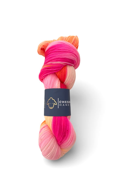 One skein of multicoloured hand-dyed Cheshire Yarn, Fingering/Sock weight SW Merino and Nylon blend