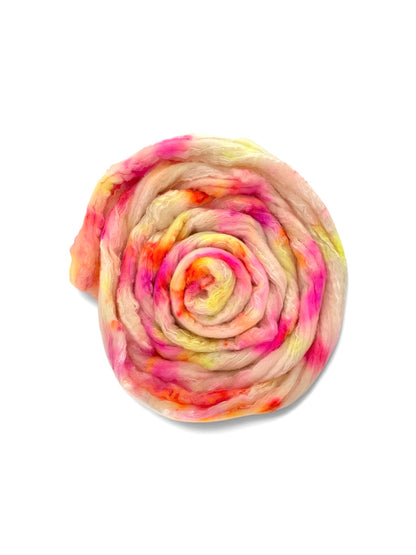 Flamingo Croquet - 70% BFL Wool 30% Tussah Silk- Fibre/Fiber