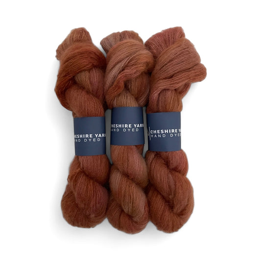 Warm Cinnamon -  Lace Weight. - Super Baby Alpaca,  Silk, Cashmere