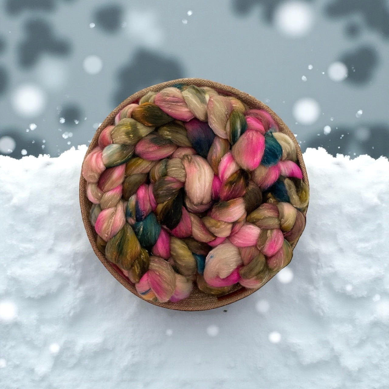 Fuchsia Forest -  Merino Wool & Silk Slubs - Spinning Fibre/Fiber