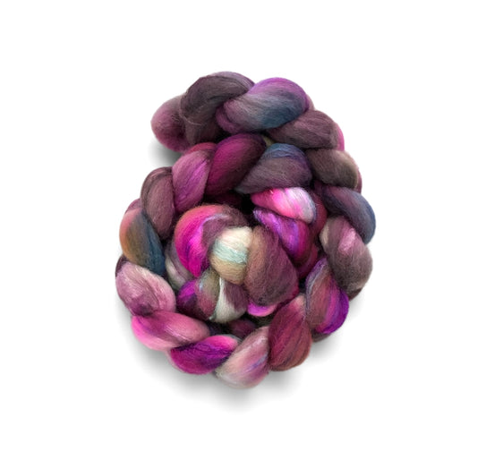 Winter Dahlia - 70% BFL Wool 30% Tussah Silk- Fibre/Fiber