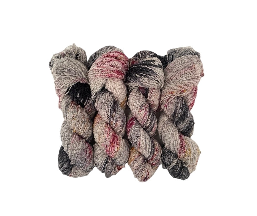 COOL ELEGANCE yarn offers a unique blend of merino and nylon for added durability. The textured slub design adds depth and dimension to any project. Each 100g skein is perfect for lightweight, yet sturdy, fingering weight projects.