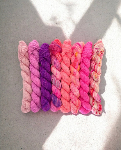 Mini Skein Pink Set - Fingering/Sock Weight