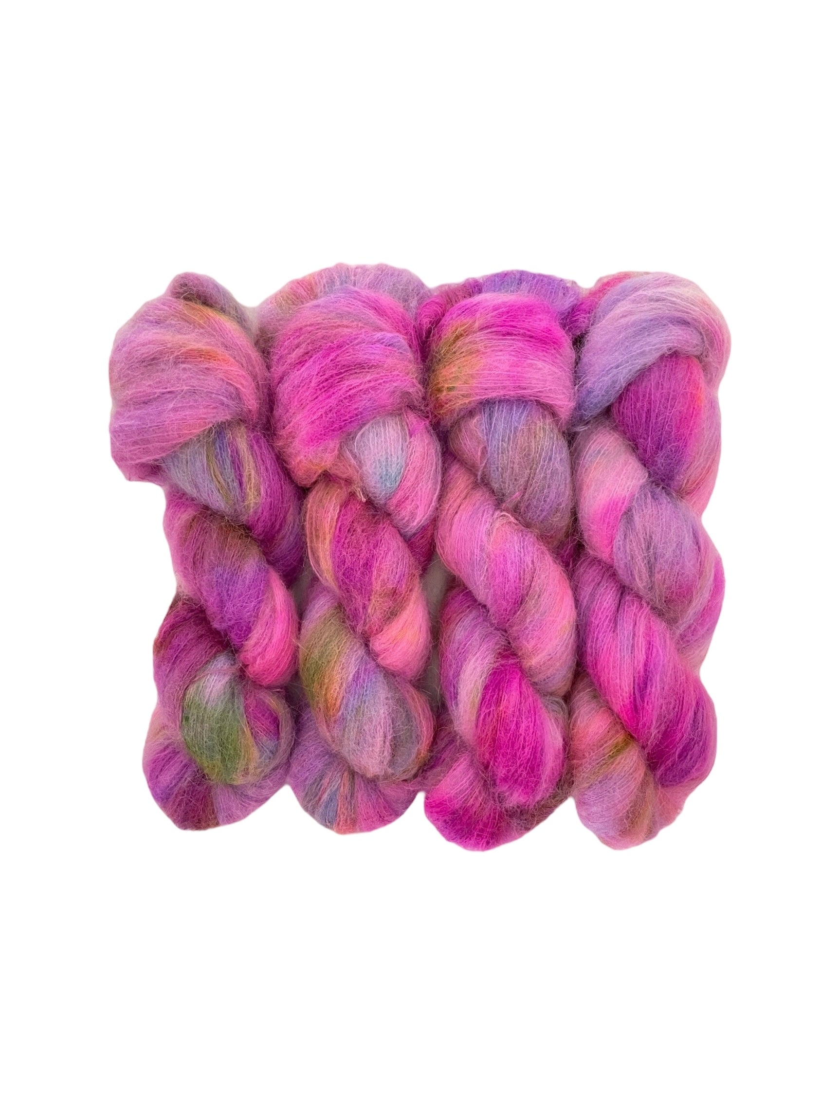 Beautifully soft and light as air, this luxurious blend of Suri Alpaca and silk is a delight to wear against the skin. Can be used on its own (held single or double) or in combination with other yarns to add fluffy texture to your projects. A perfect substitute for those sensitive to mohair.